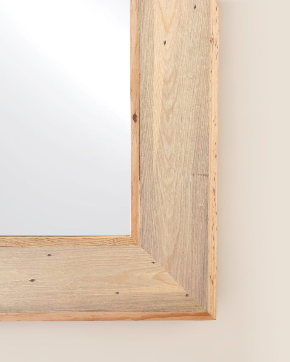 Espejo De Una Sola Pieza De Madera Recuperada - Imagen 4