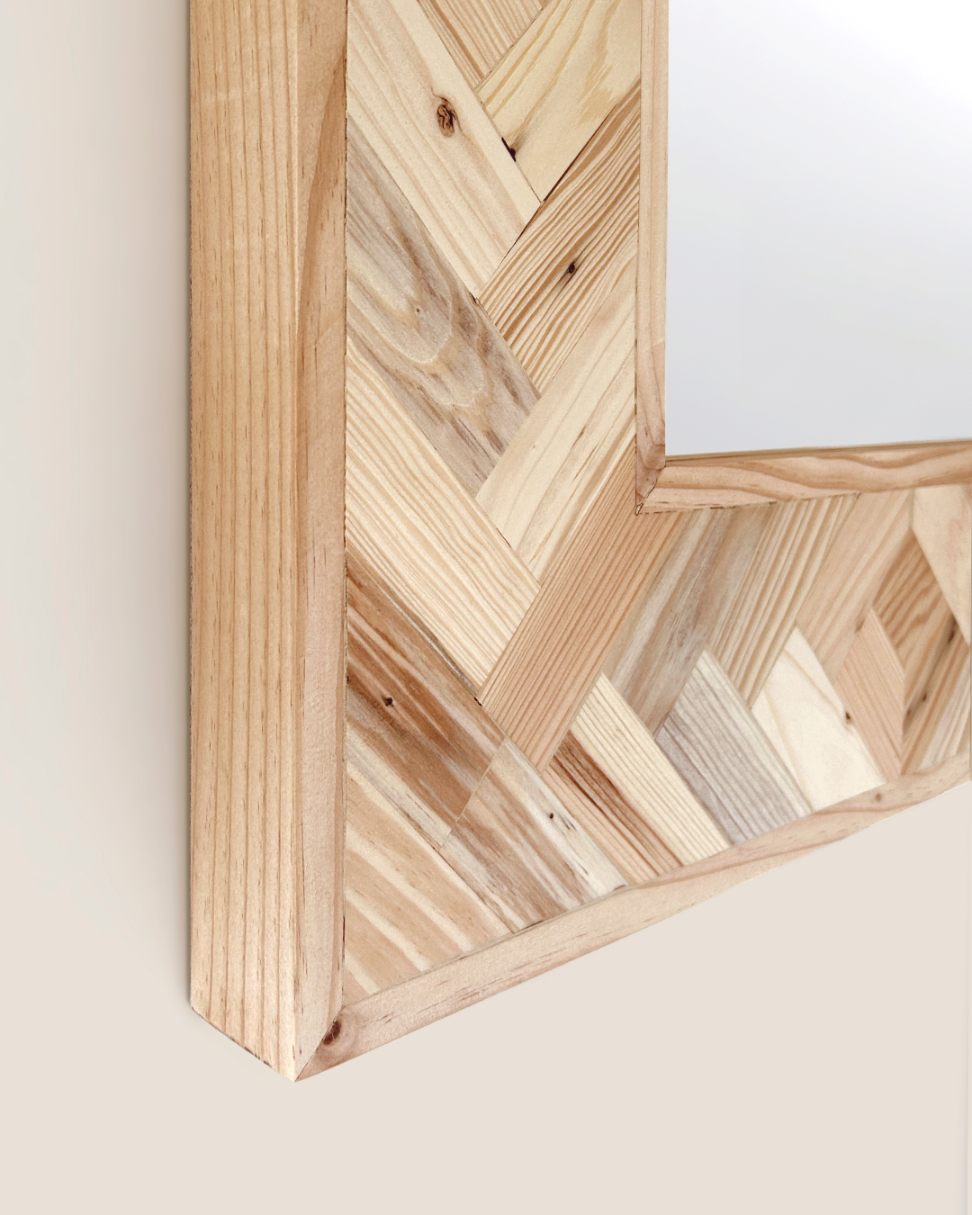 Espejo De Espiga Patentado De Madera Reciclada - Imagen 6