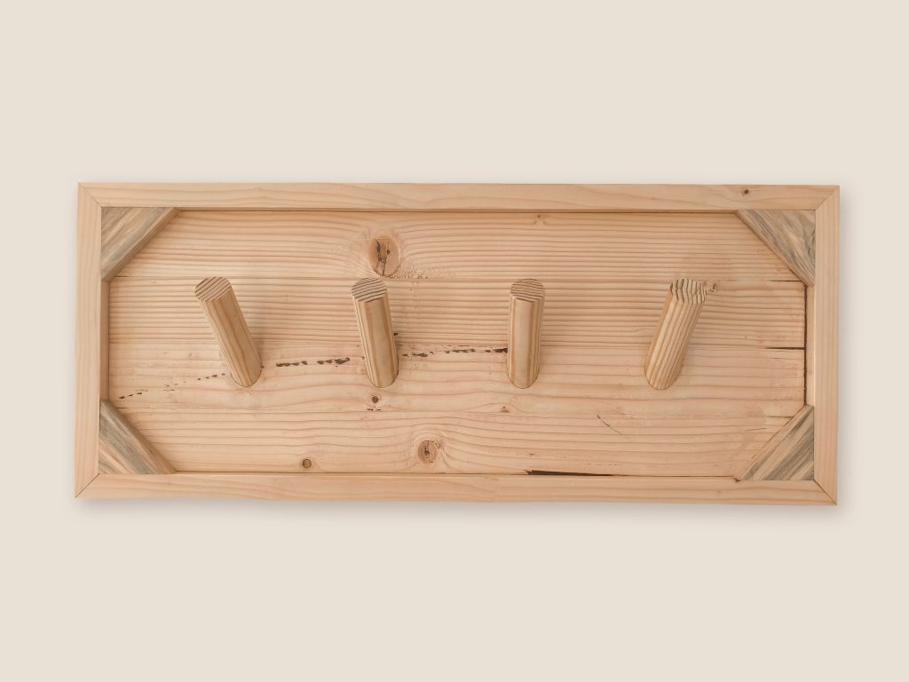 Perchero De Pared Decorativo De Madera Reciclada - Imagen 2