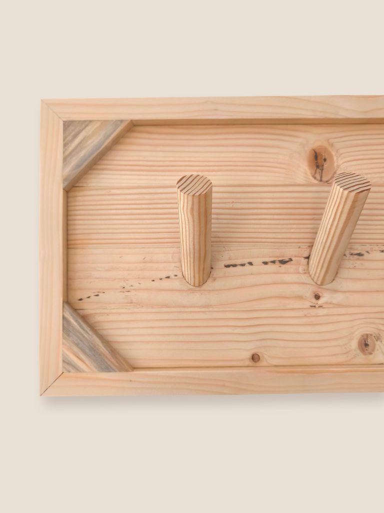 Perchero De Pared Decorativo De Madera Reciclada - Imagen 4
